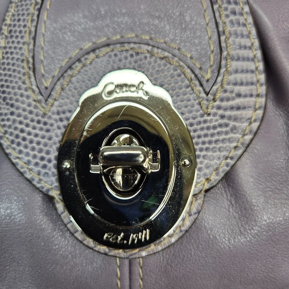 Vintage Coach Mini Legacy Drawstring East West Hobo Bag Y2k RARE 13204 Purple